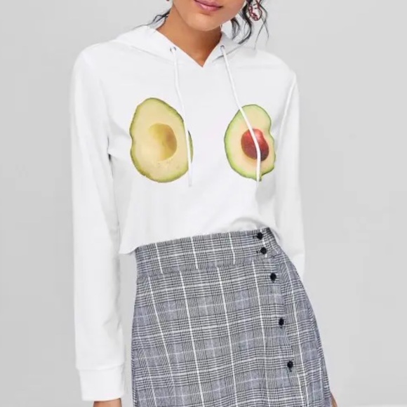 Zaful Tops - COPY - Zaful Fruit Graphic Crop Hoodie